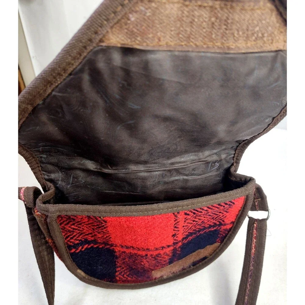 Vintage 80s 90s Southwestern Leather Turkish Kilim Bag Cross Body Boho Purse